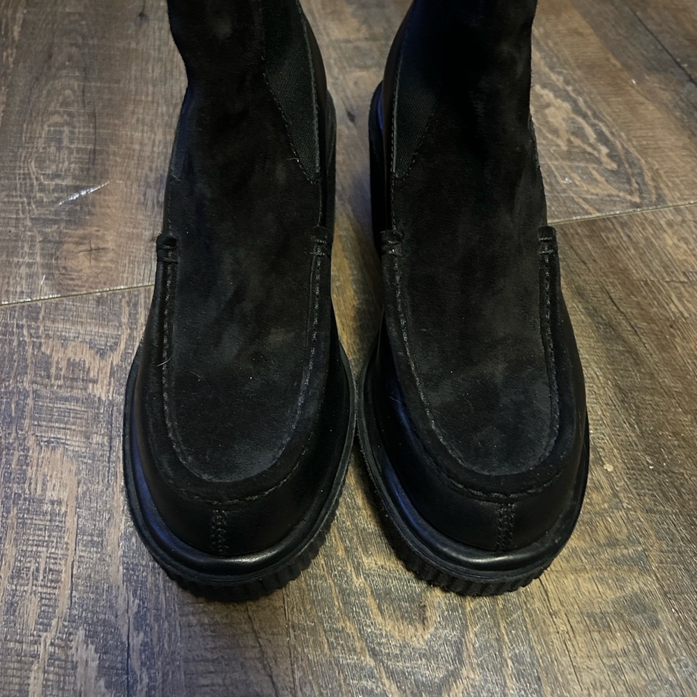 Rag & Bone Sloane Chelsea boots in black suede and leather wedge Size 39.5 (8.5) - Picture 6 of 10